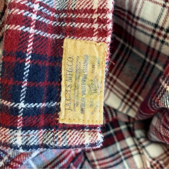 Jacks red plaid flannel button front shirt size medium - Picture 7 of 10